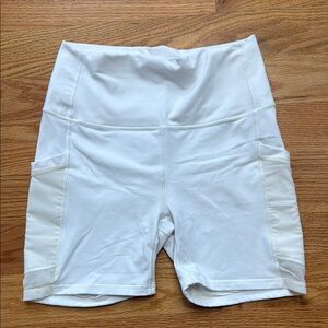 Fabletics White Bike Shorts High-Waisted Performance